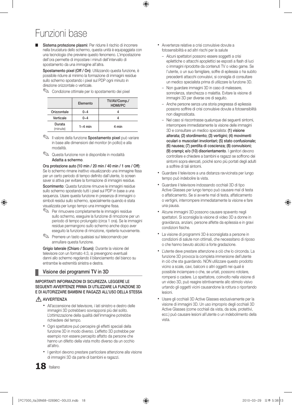 Funzioni base | Samsung PS50C7000YP User Manual | Page 80 / 189