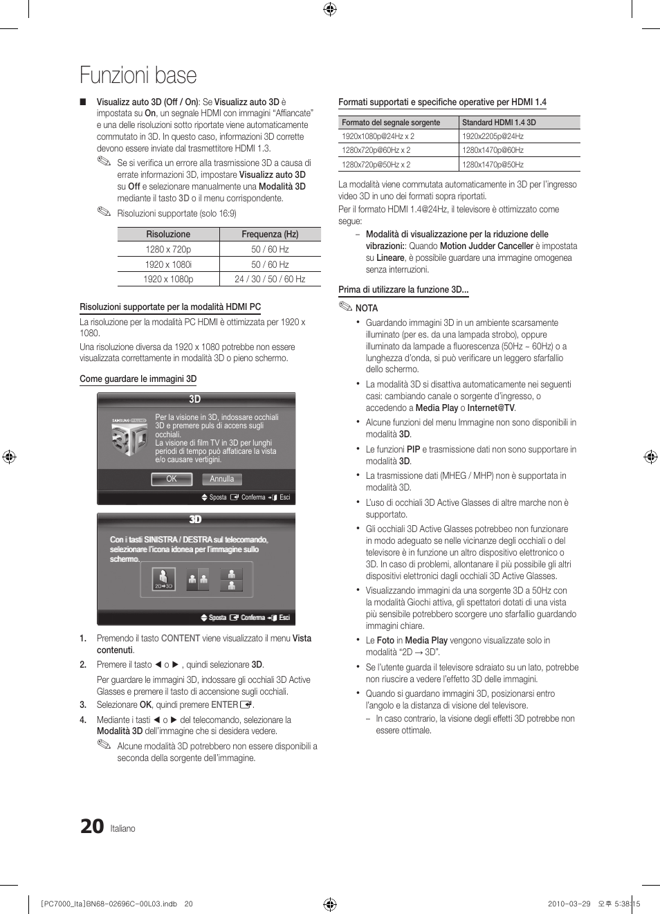 Funzioni base | Samsung PS50C7000YP User Manual | Page 82 / 189