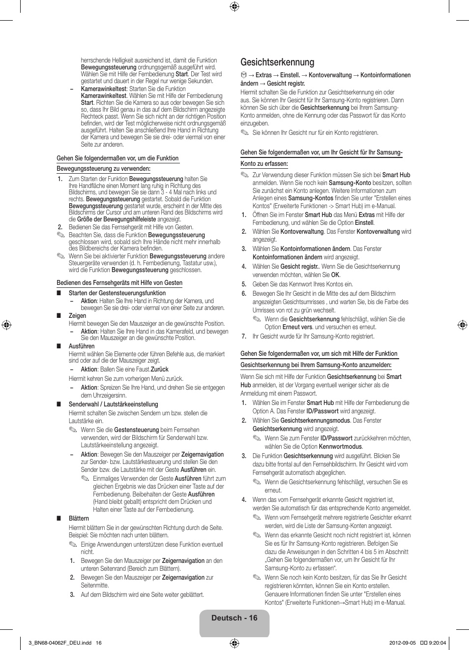 Gesichtserkennung | Samsung PS64E8000GQ User Manual | Page 63 / 71