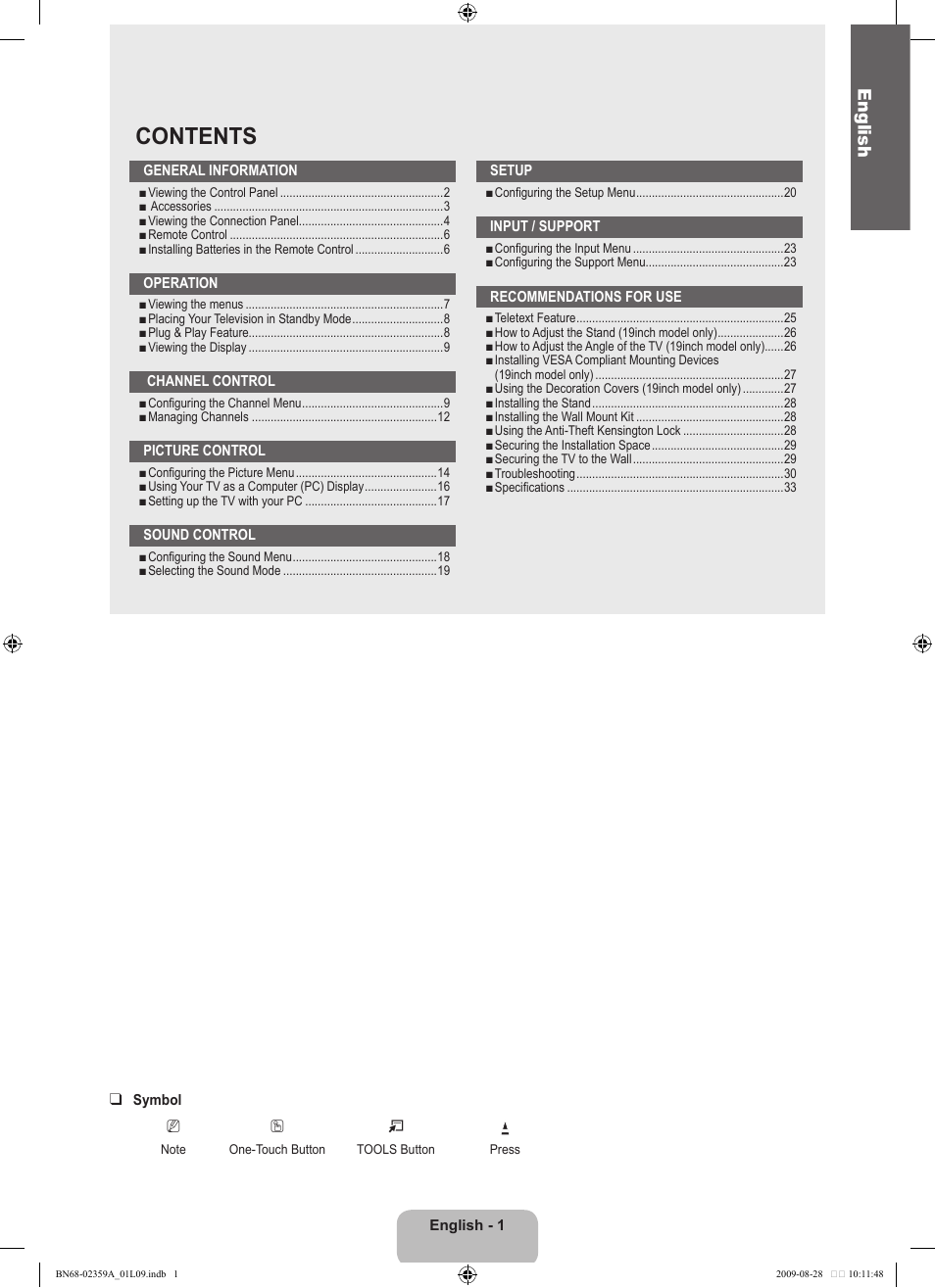 Samsung LE19B541C4W User Manual | Page 3 / 318