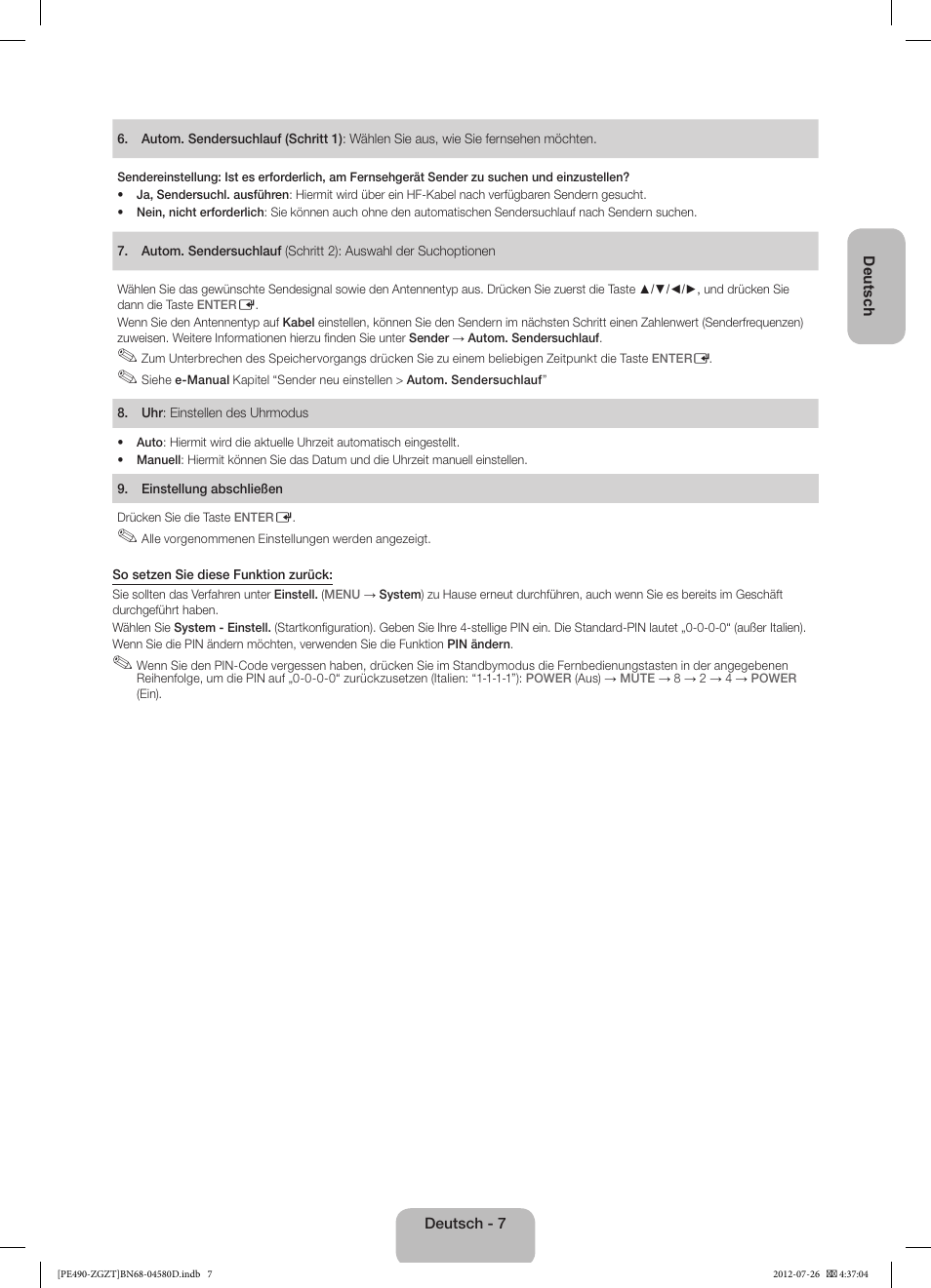 Samsung PS43E490B1W User Manual | Page 21 / 59
