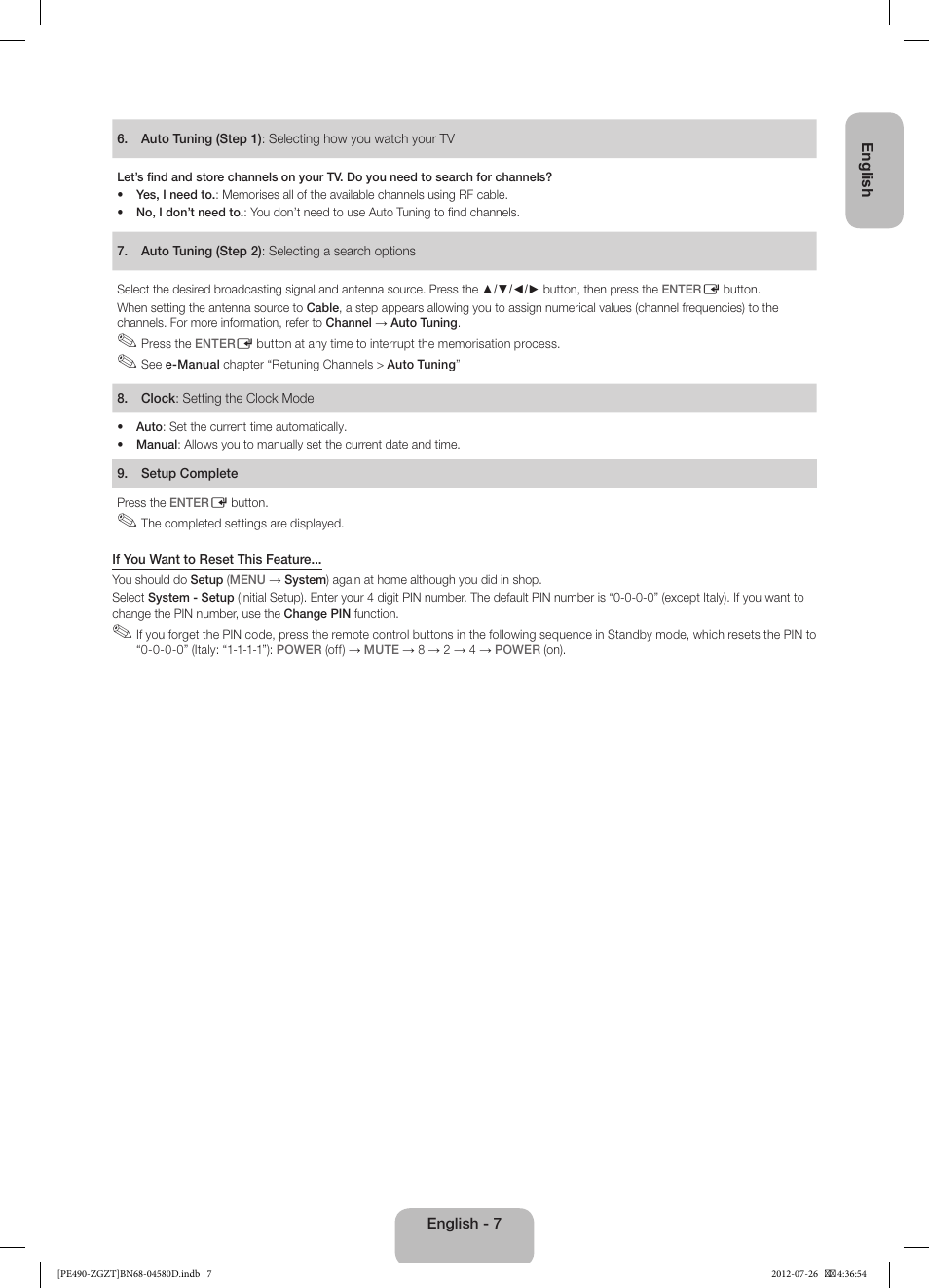 Samsung PS43E490B1W User Manual | Page 7 / 59