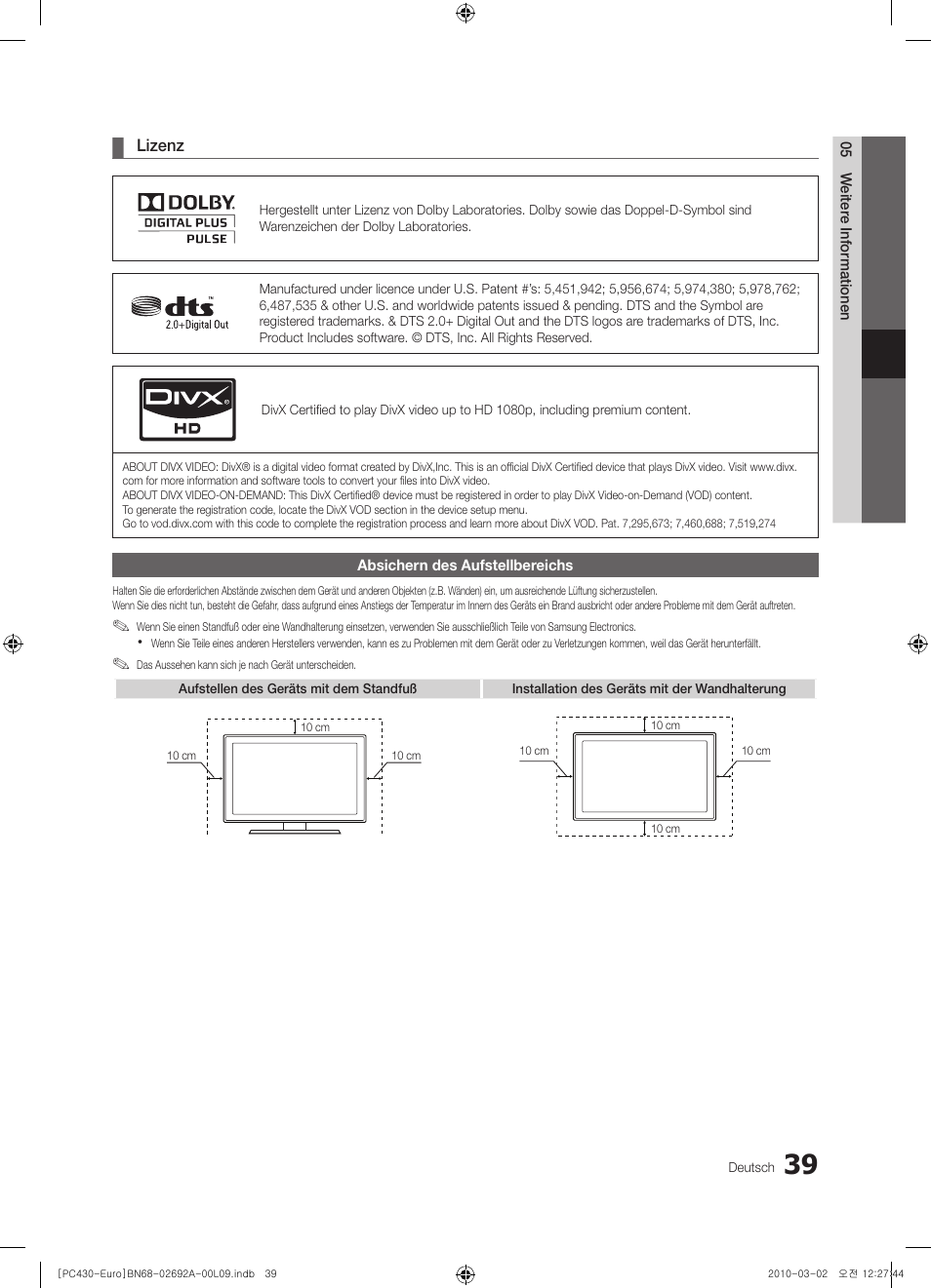 Samsung PS50C430A1W User Manual | Page 119 / 361