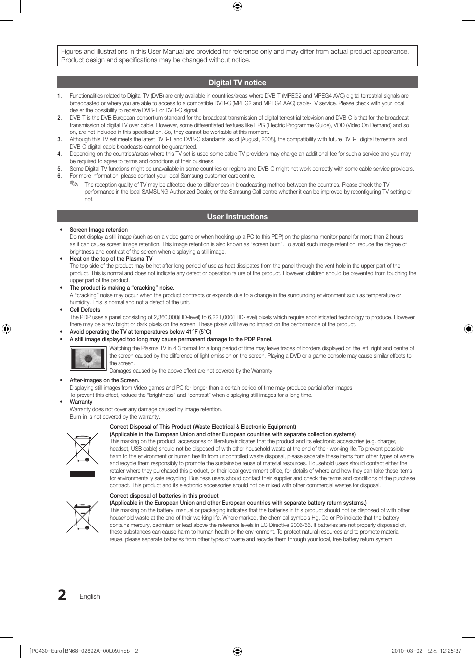 Samsung PS50C430A1W User Manual | Page 2 / 361