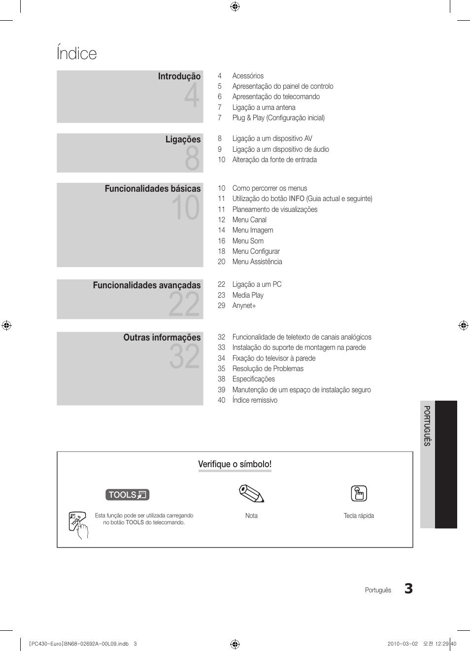 Índice | Samsung PS50C430A1W User Manual | Page 243 / 361