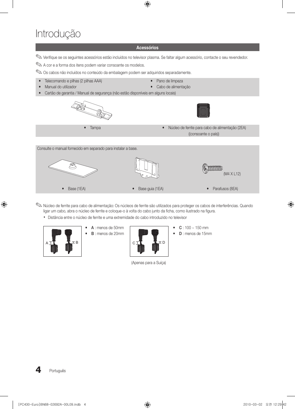 Introdução | Samsung PS50C430A1W User Manual | Page 244 / 361