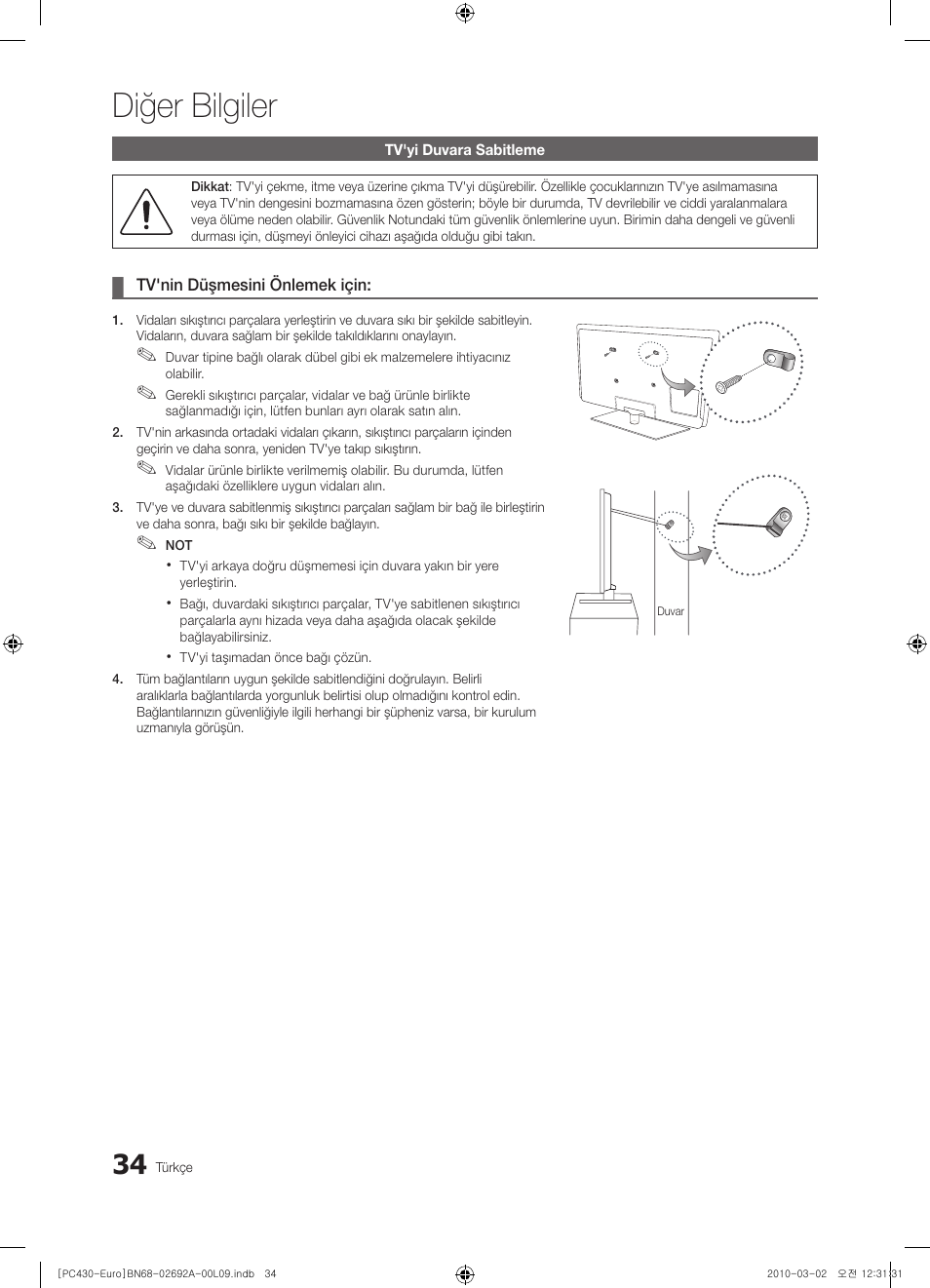 Diğer bilgiler | Samsung PS50C430A1W User Manual | Page 354 / 361