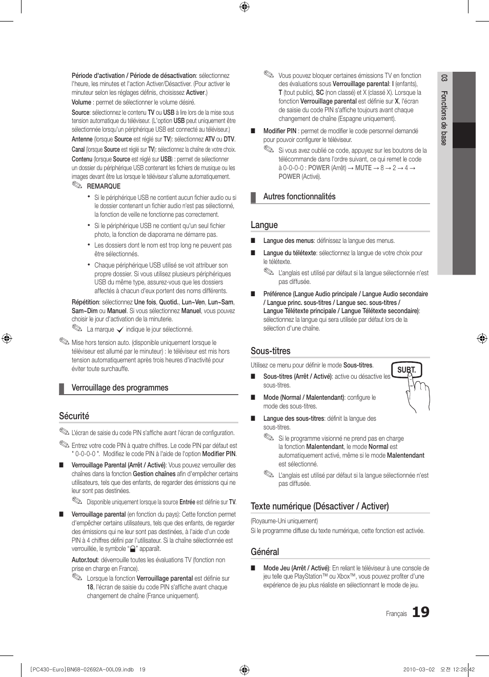 Samsung PS50C430A1W User Manual | Page 59 / 361