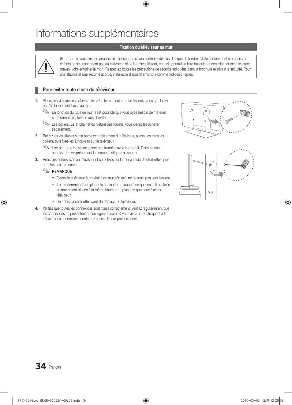 Informations supplémentaires | Samsung PS50C430A1W User Manual | Page 74 / 361