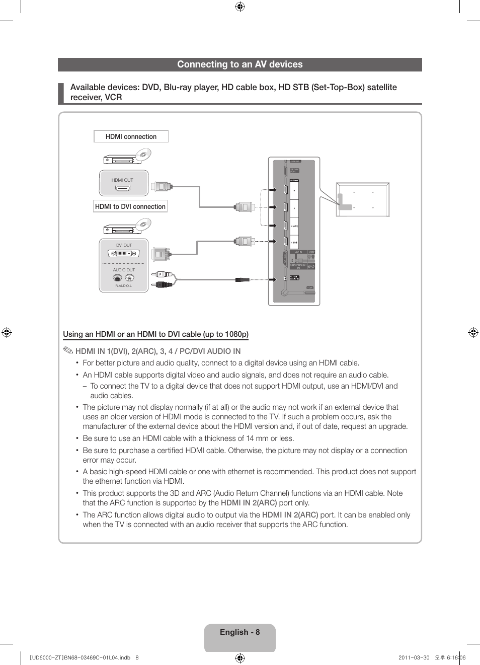 Samsung UE46D6000TP User Manual | Page 8 / 86
