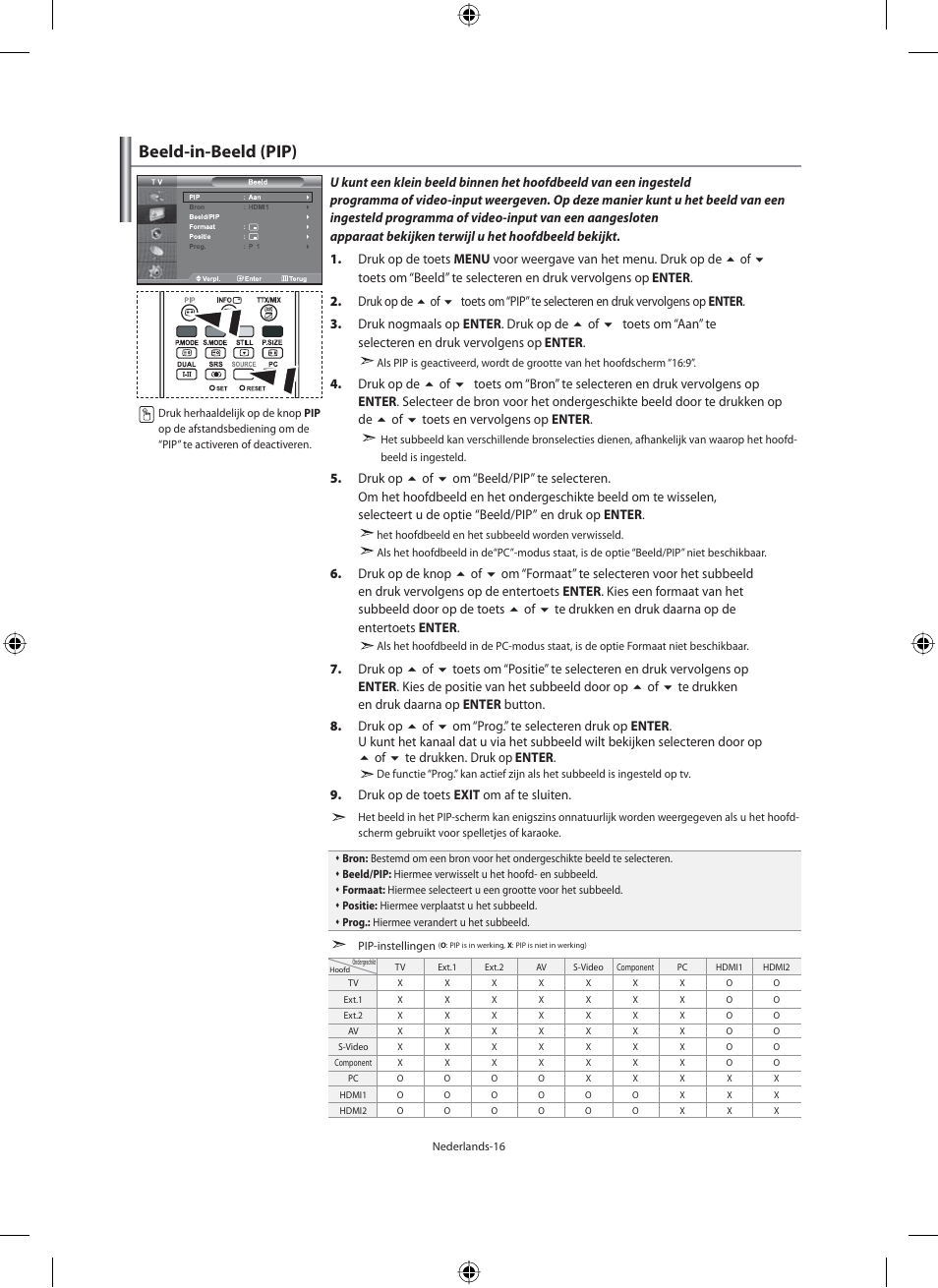 Beeld-in-beeld (pip) | Samsung LE46N71B User Manual | Page 150 / 313