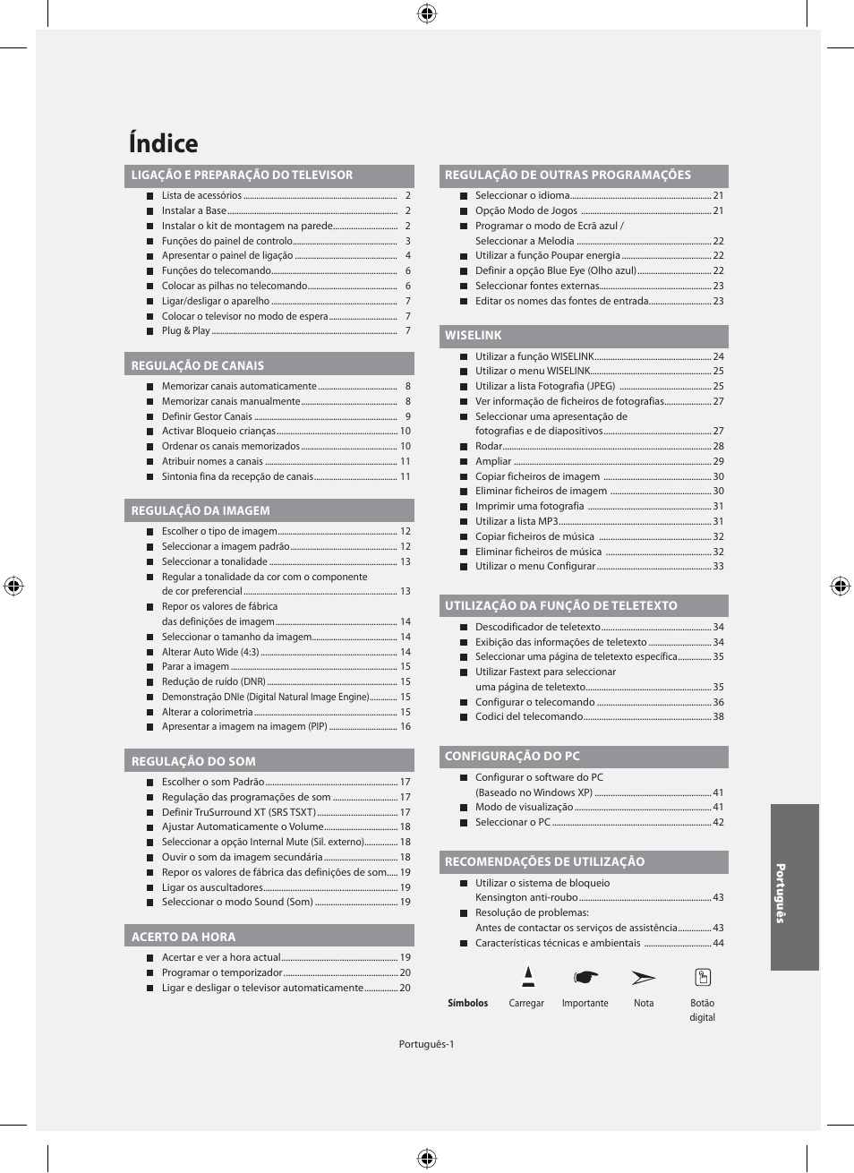 Índice | Samsung LE46N71B User Manual | Page 223 / 313