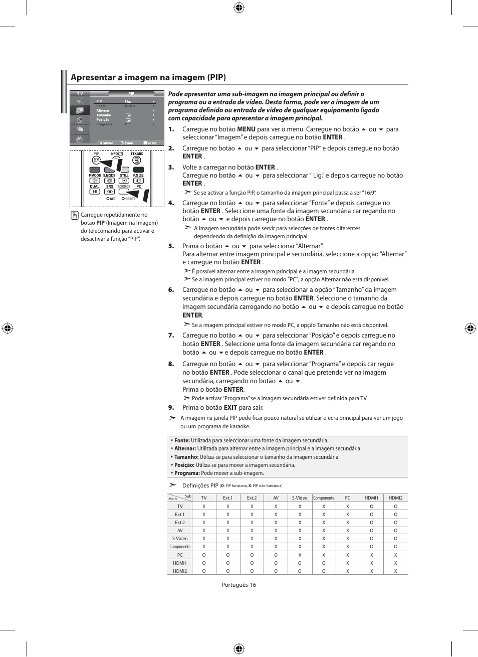 Apresentar a imagem na imagem (pip) | Samsung LE46N71B User Manual | Page 238 / 313