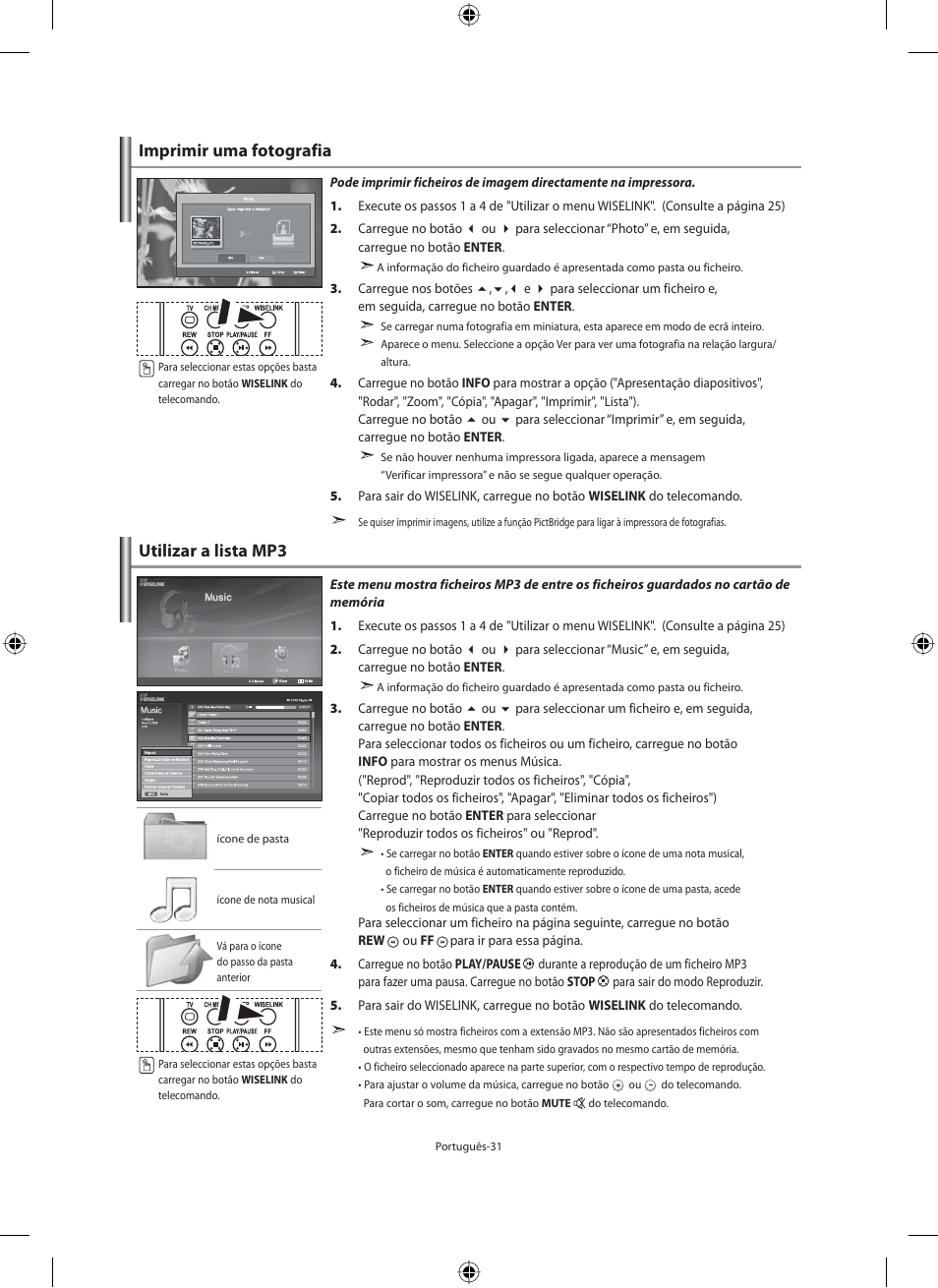 Utilizar a lista mp3, Imprimir uma fotografia | Samsung LE46N71B User Manual | Page 253 / 313