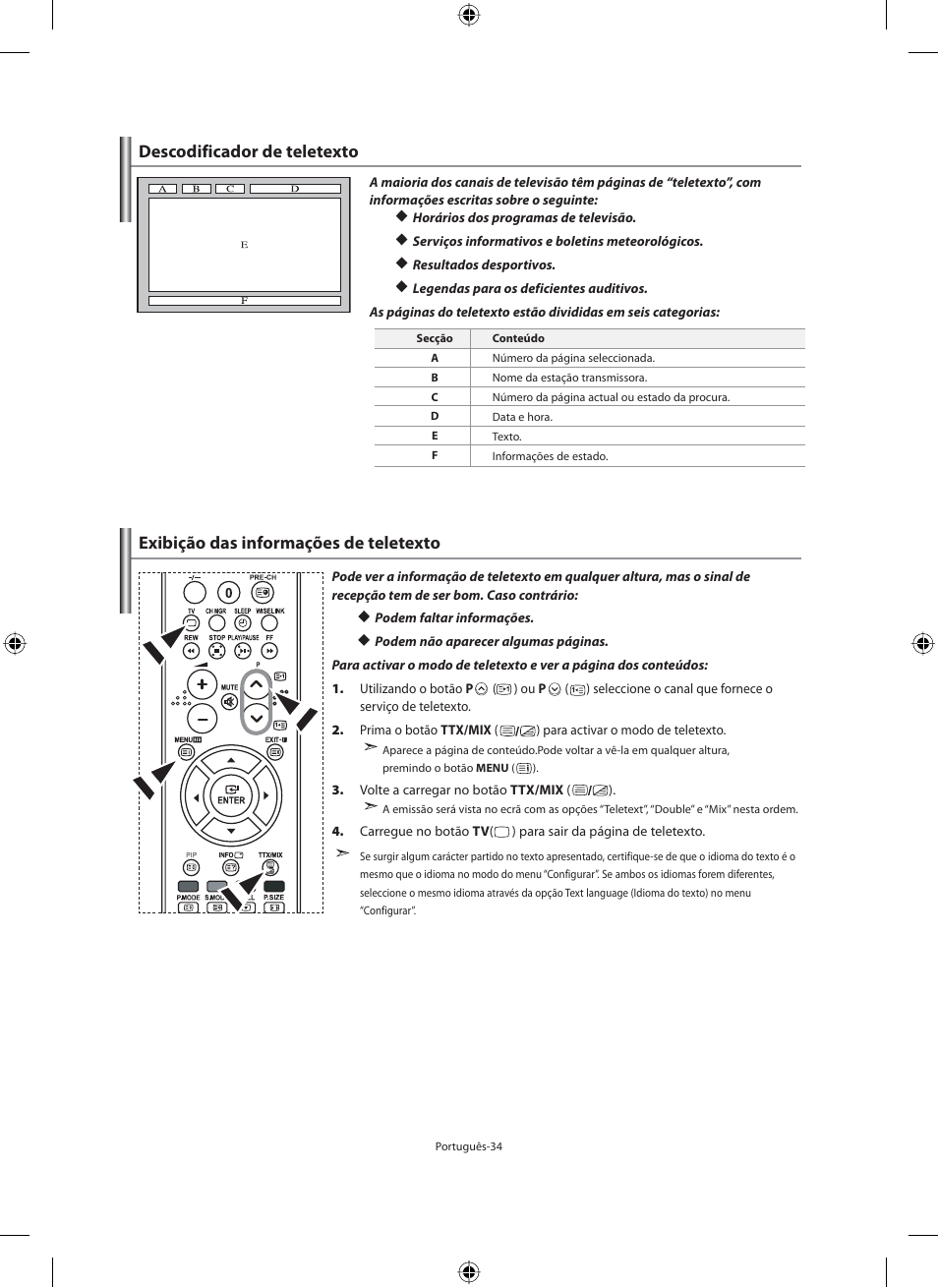 Descodificador de teletexto, Exibição das informações de teletexto | Samsung LE46N71B User Manual | Page 256 / 313
