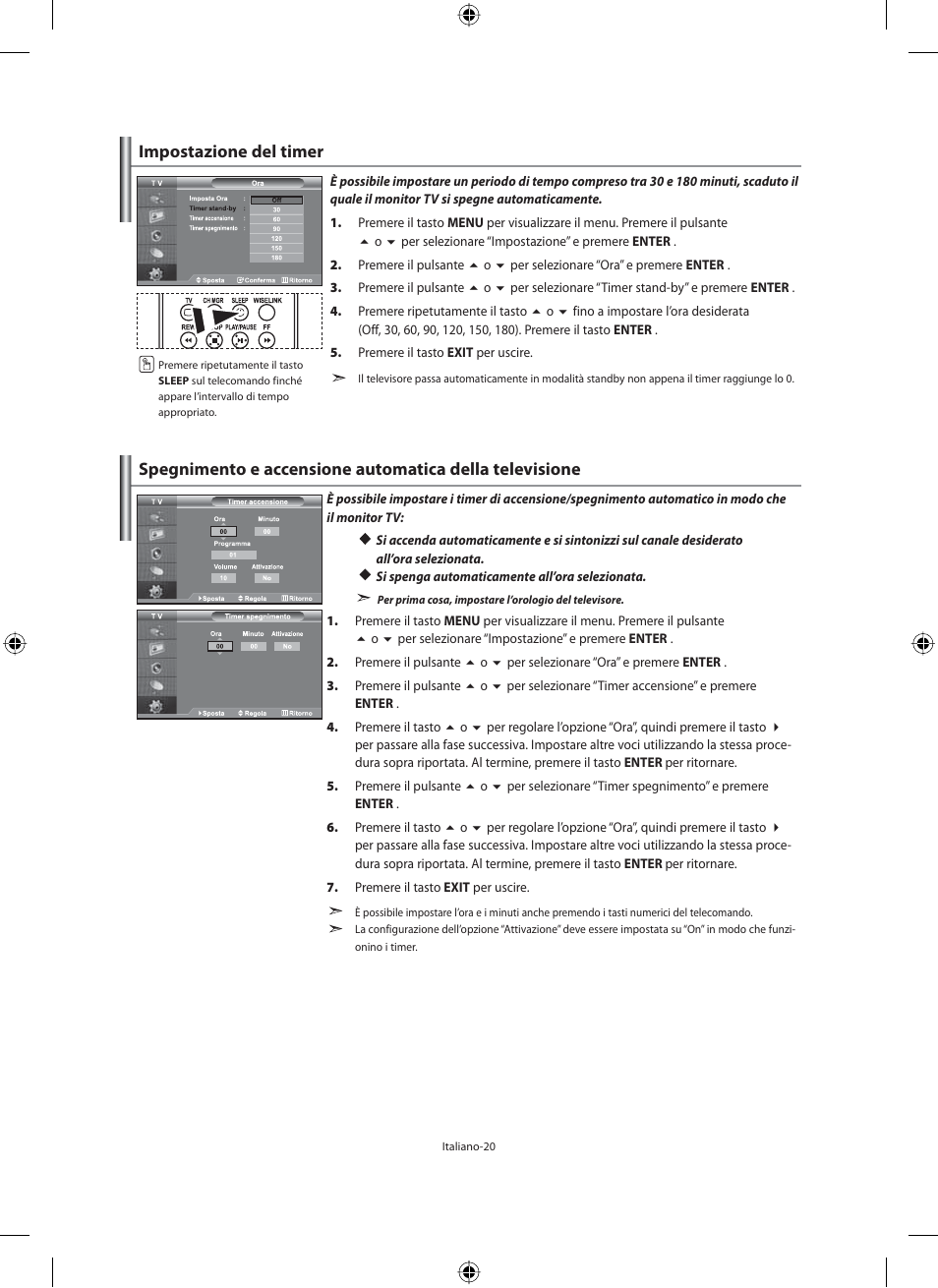 Impostazione del timer | Samsung LE46N71B User Manual | Page 286 / 313