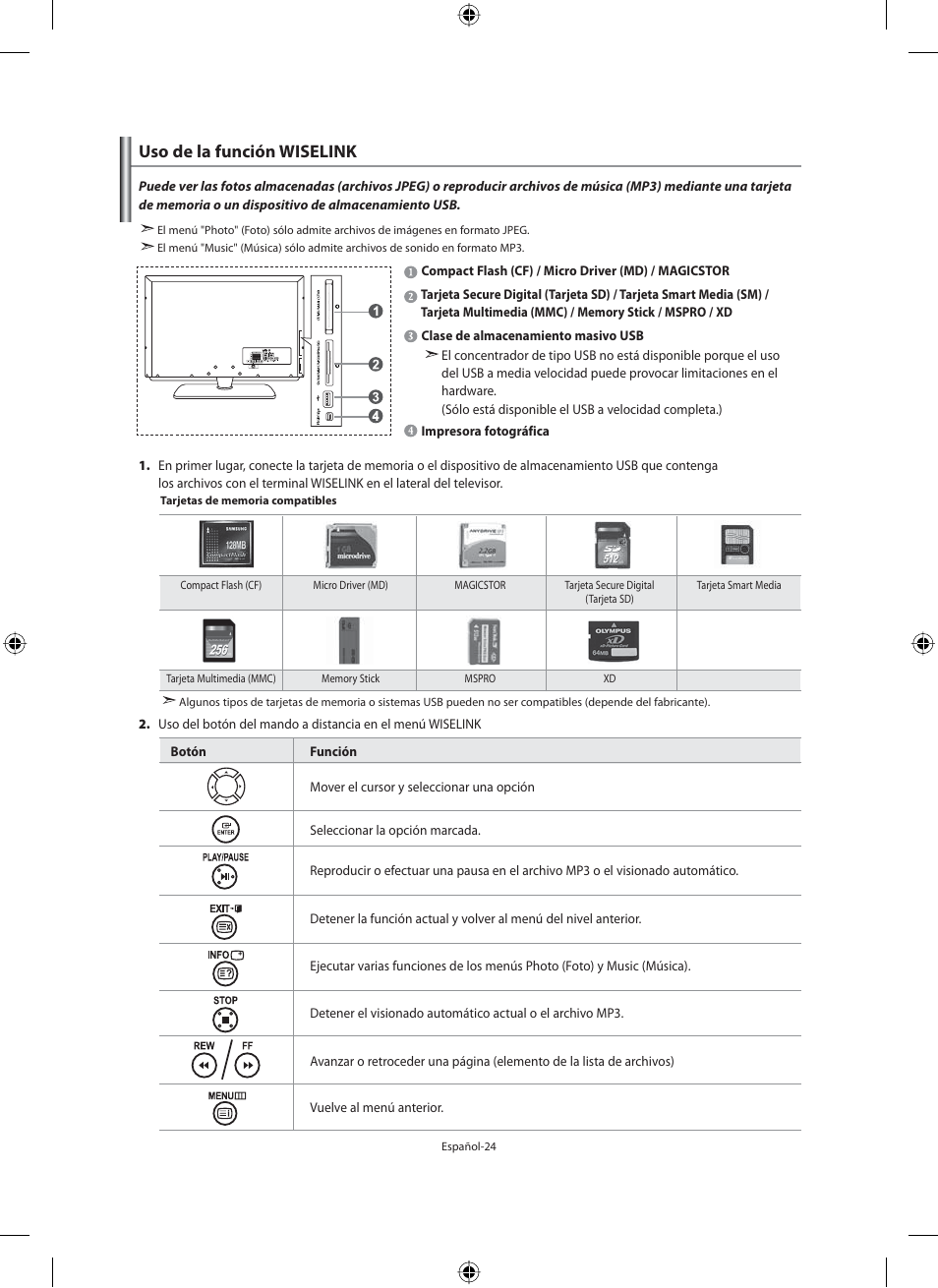 Uso de la función wiselink | Samsung LE46N71B User Manual | Page 290 / 313