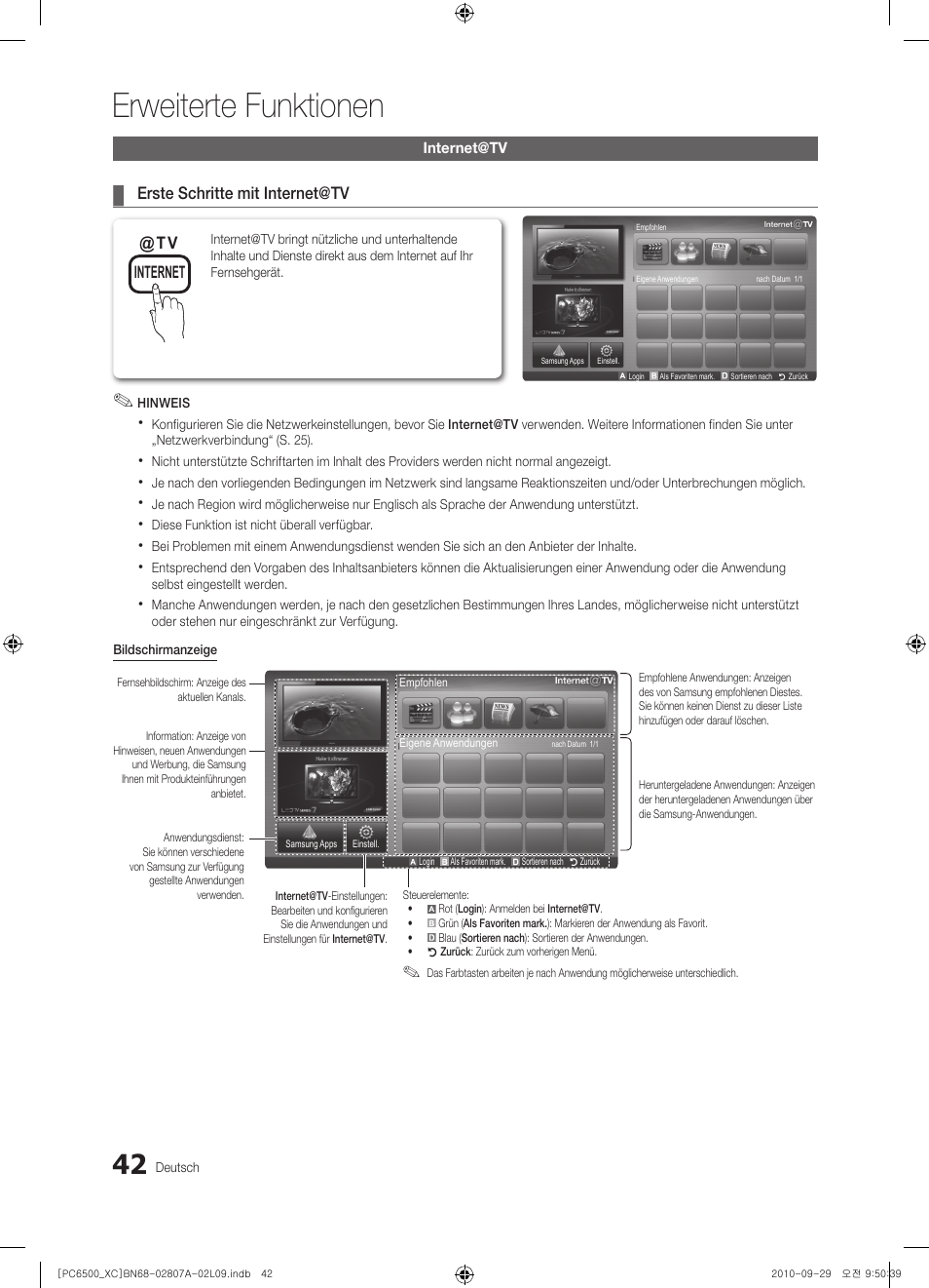 Erweiterte funktionen | Samsung PS50C6500TW User Manual | Page 152 / 499