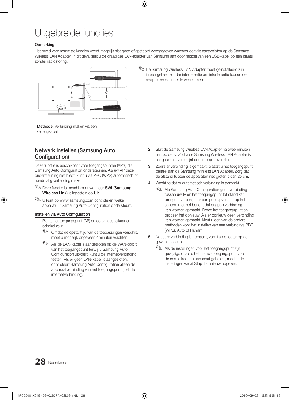 Uitgebreide functies | Samsung PS50C6500TW User Manual | Page 193 / 499