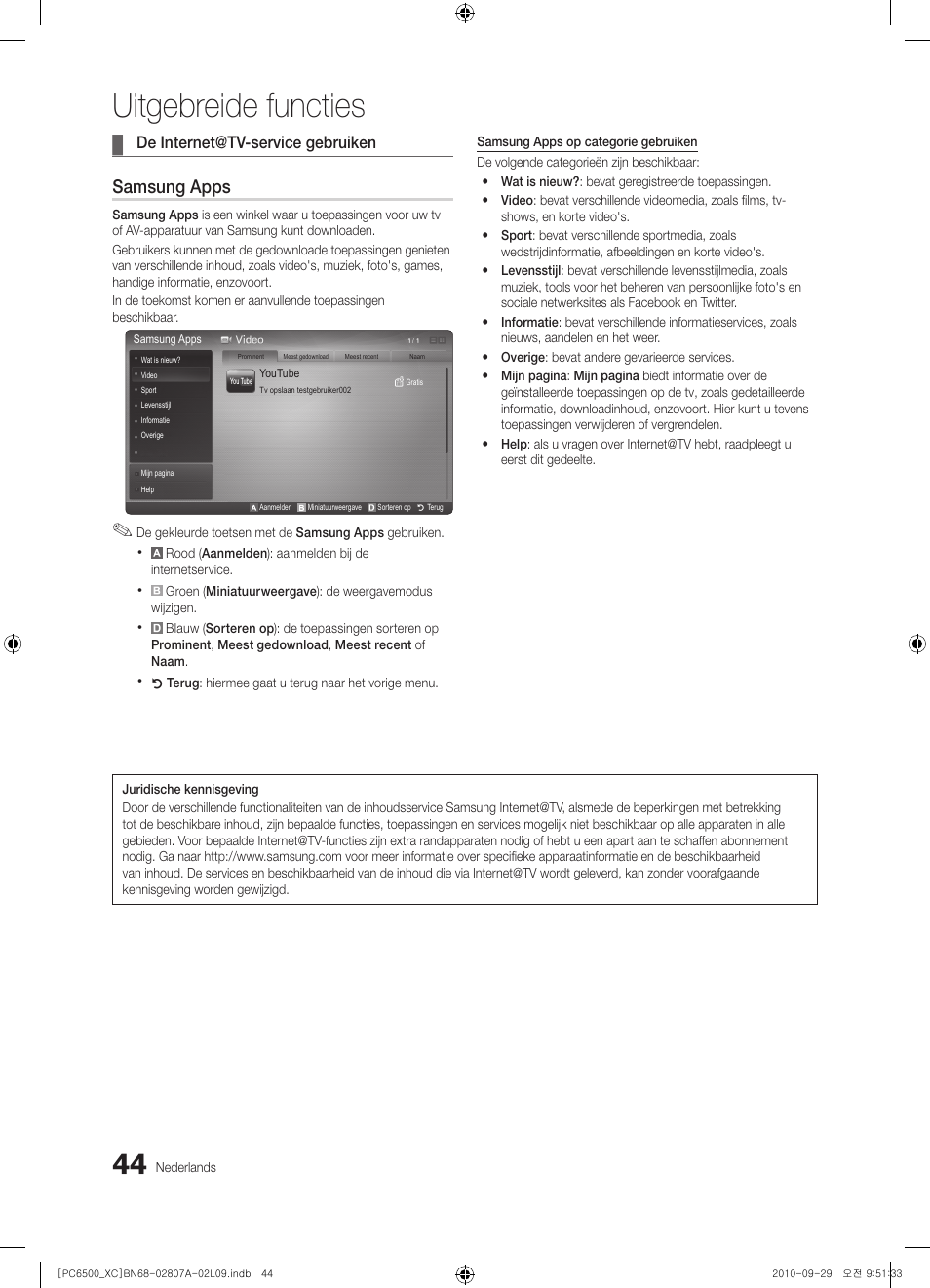 Uitgebreide functies, Samsung apps | Samsung PS50C6500TW User Manual | Page 209 / 499