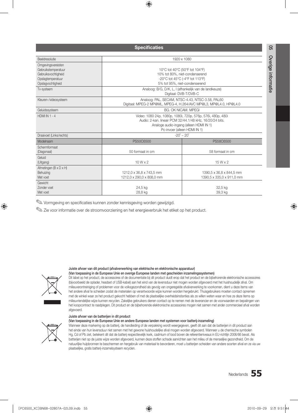 Samsung PS50C6500TW User Manual | Page 220 / 499