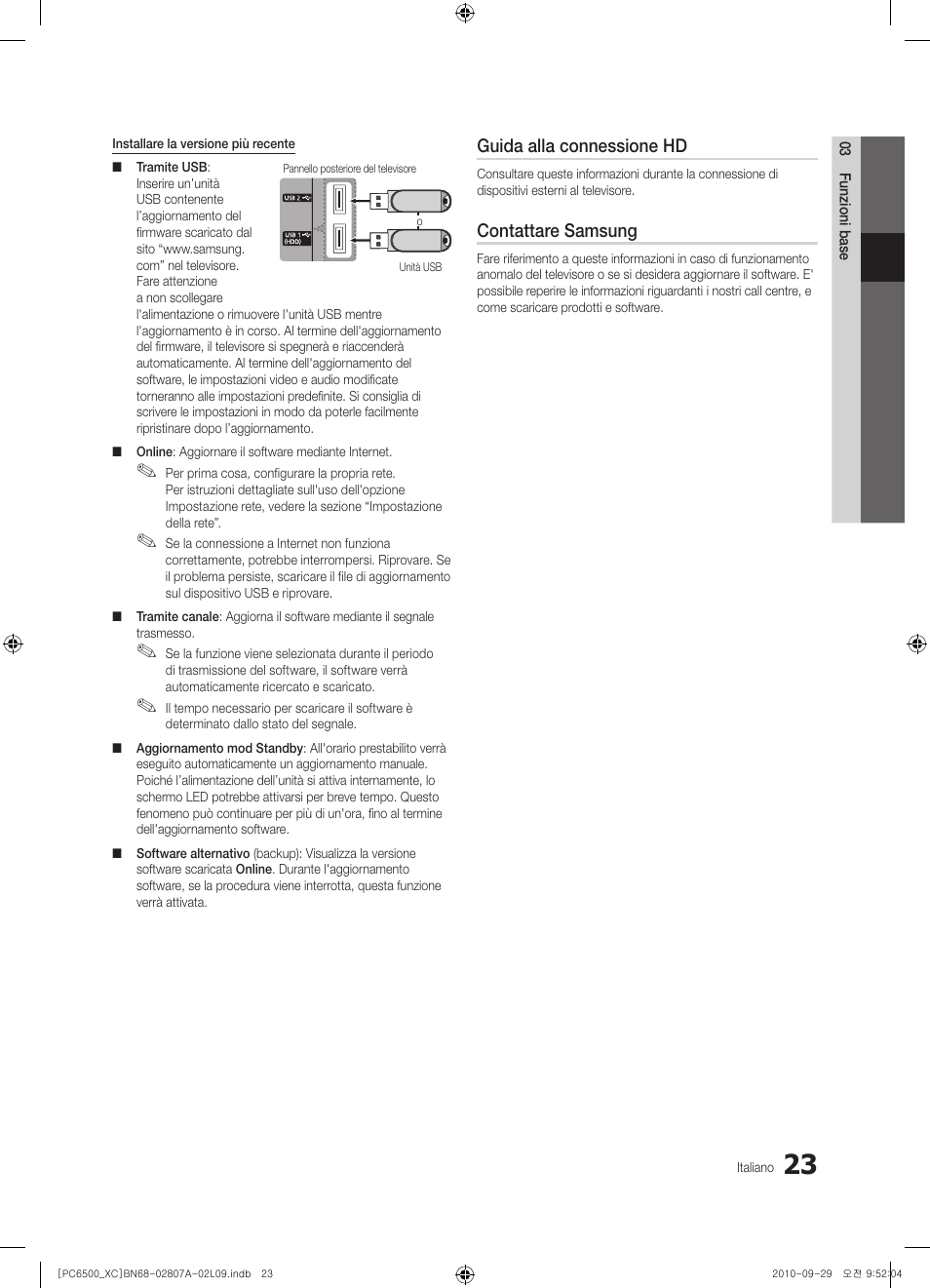 Guida alla connessione hd, Contattare samsung | Samsung PS50C6500TW User Manual | Page 243 / 499