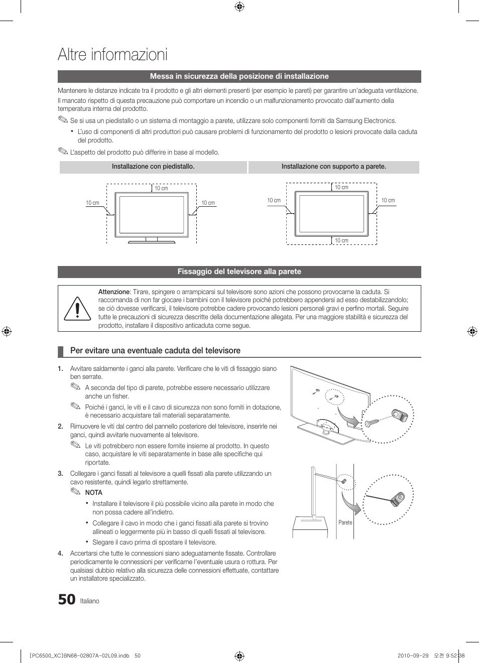 Altre informazioni | Samsung PS50C6500TW User Manual | Page 270 / 499