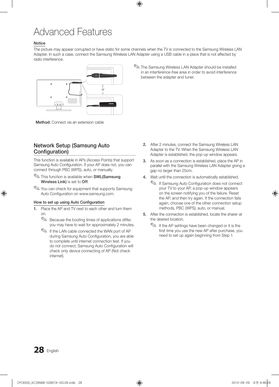 Advanced features | Samsung PS50C6500TW User Manual | Page 28 / 499