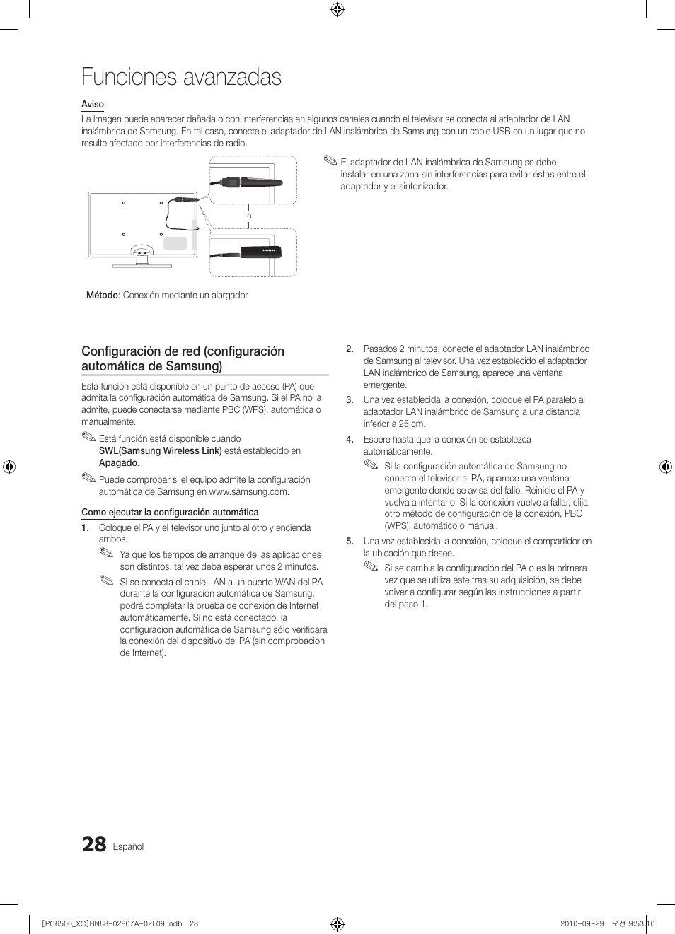 Funciones avanzadas | Samsung PS50C6500TW User Manual | Page 304 / 499