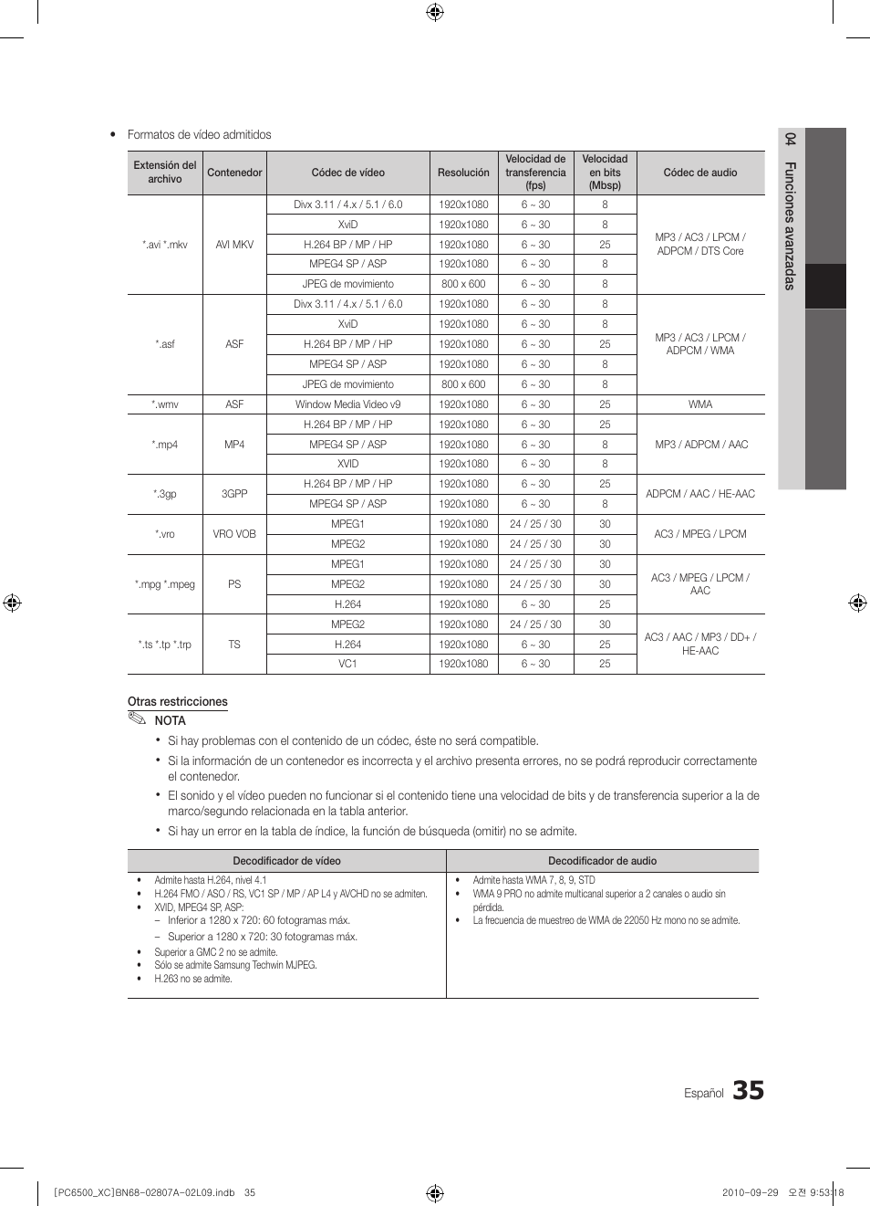 Samsung PS50C6500TW User Manual | Page 311 / 499