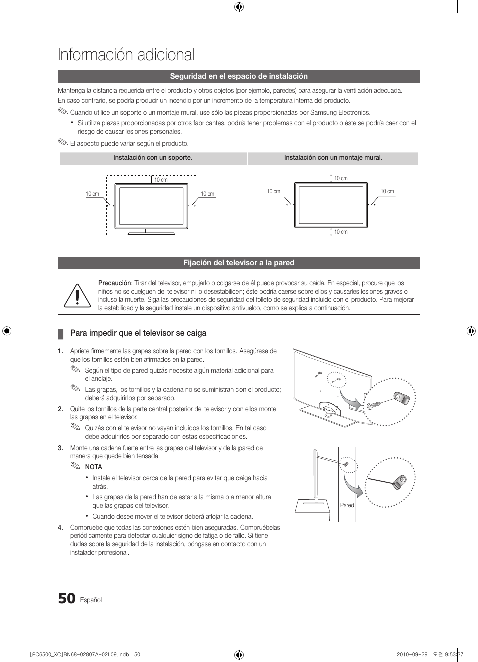 Información adicional | Samsung PS50C6500TW User Manual | Page 326 / 499