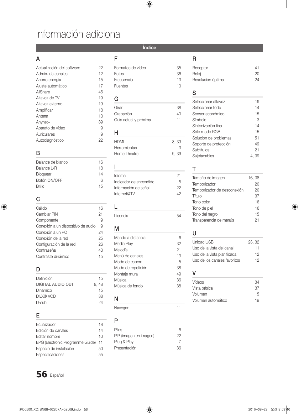 Información adicional | Samsung PS50C6500TW User Manual | Page 332 / 499