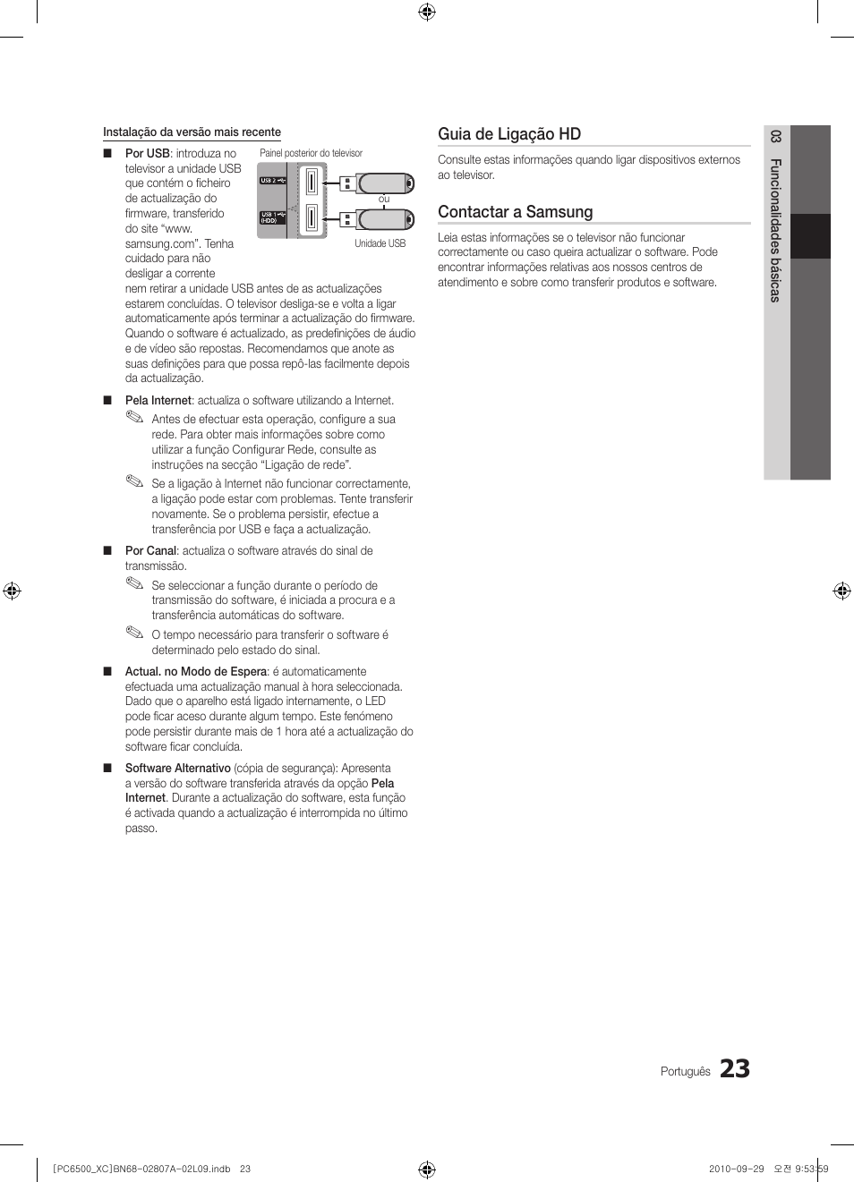 Guia de ligação hd, Contactar a samsung | Samsung PS50C6500TW User Manual | Page 354 / 499