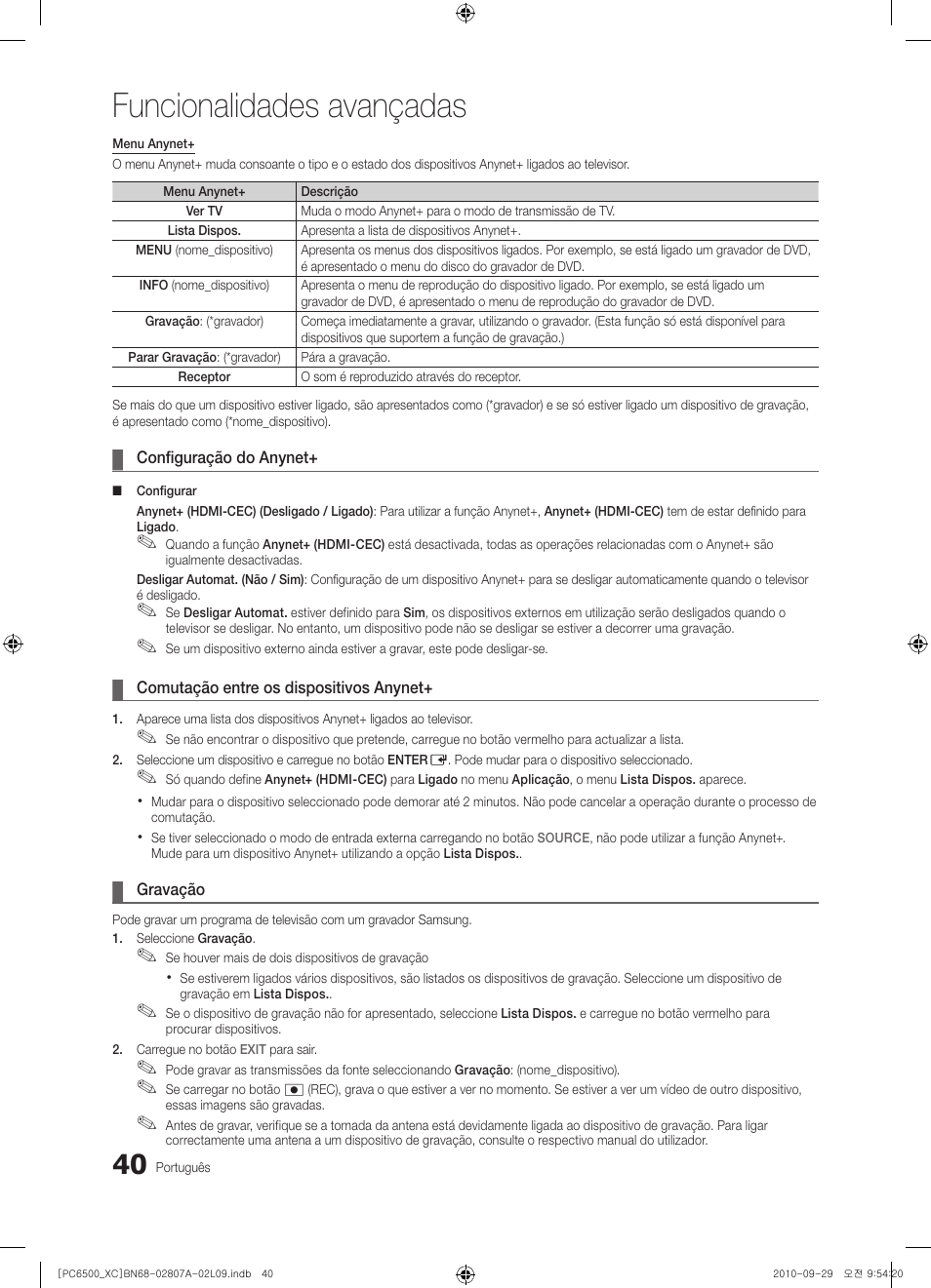 Funcionalidades avançadas | Samsung PS50C6500TW User Manual | Page 371 / 499