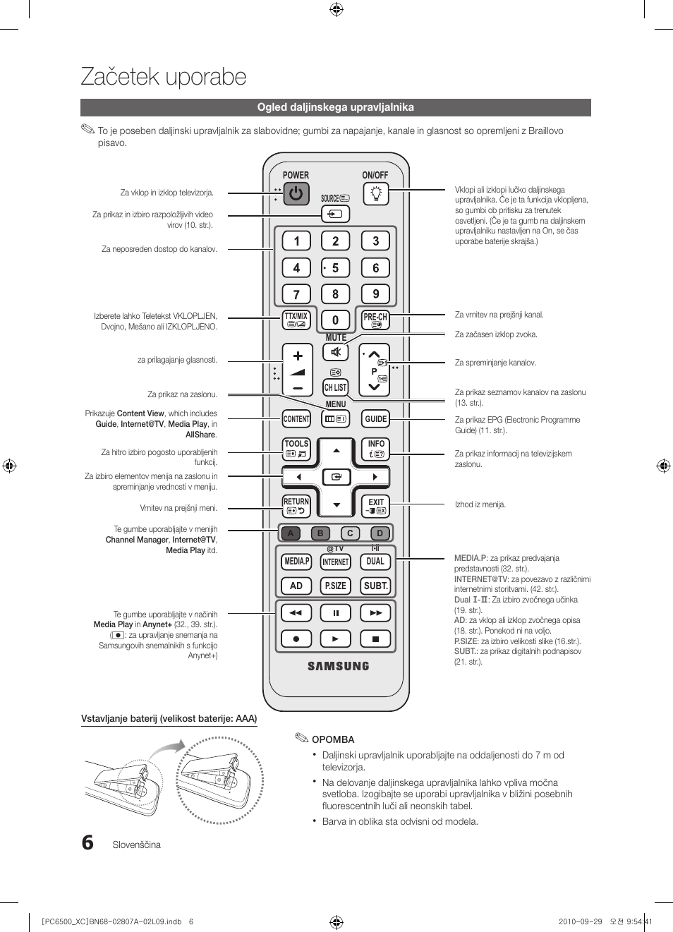 Začetek uporabe | Samsung PS50C6500TW User Manual | Page 392 / 499