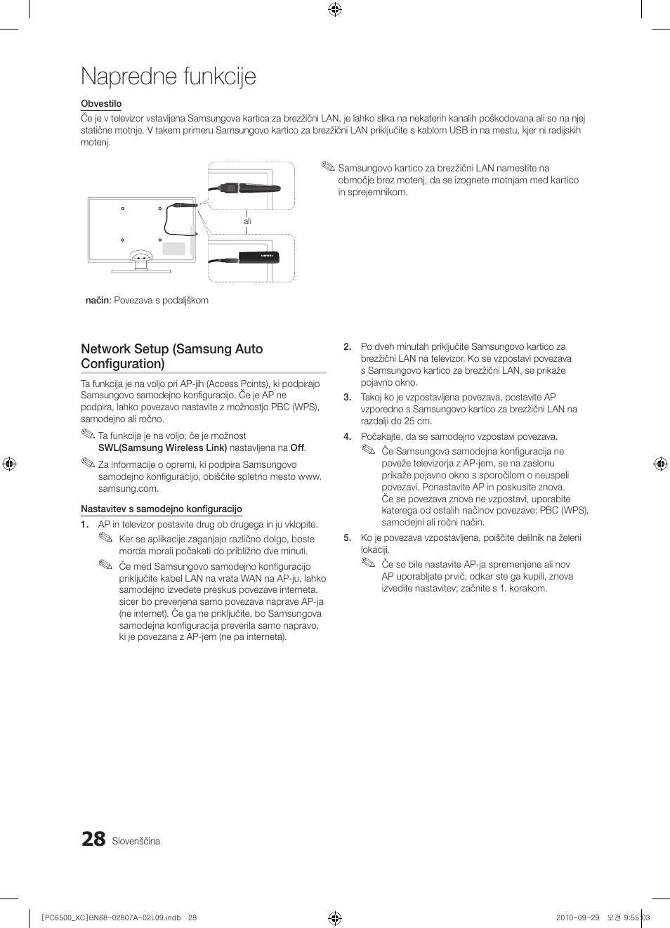 Napredne funkcije | Samsung PS50C6500TW User Manual | Page 414 / 499