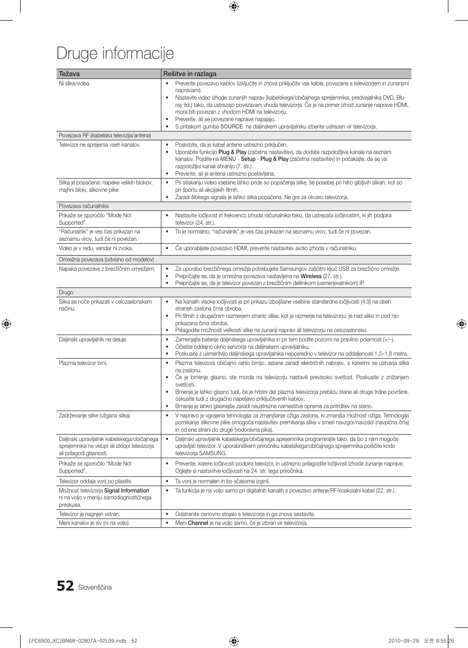 Druge informacije | Samsung PS50C6500TW User Manual | Page 438 / 499