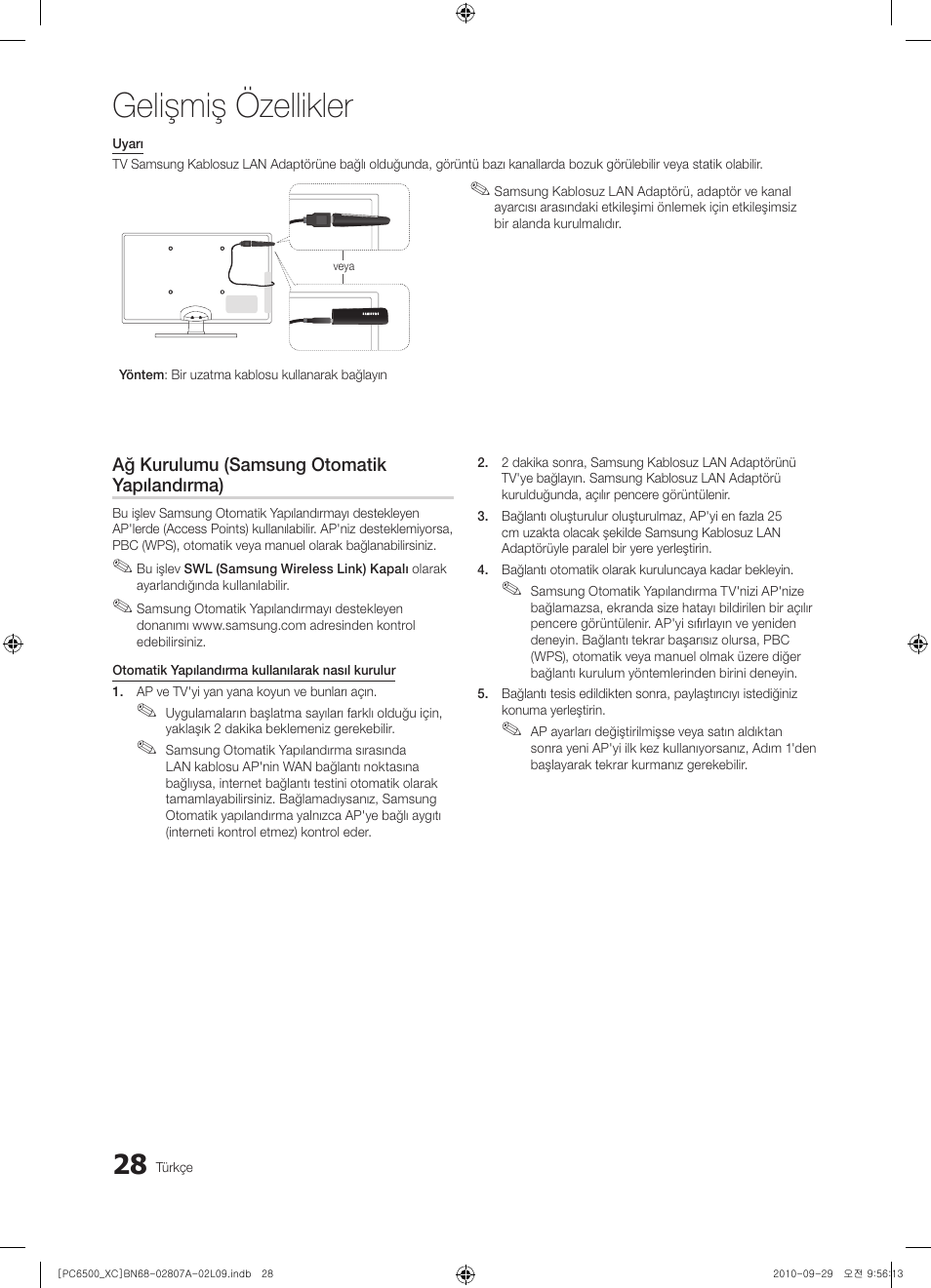 Gelişmiş özellikler | Samsung PS50C6500TW User Manual | Page 469 / 499