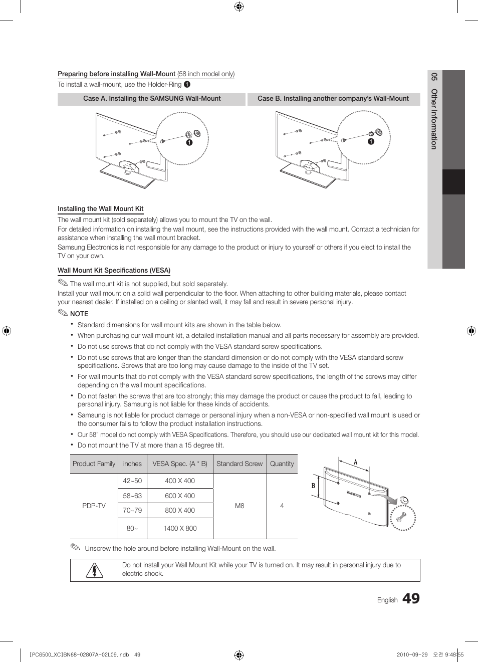 Samsung PS50C6500TW User Manual | Page 49 / 499