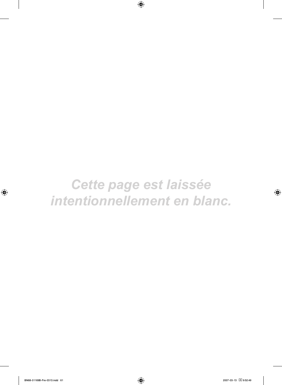 Cette page est laissée intentionnellement en blanc | Samsung LE40R87BD User Manual | Page 125 / 498