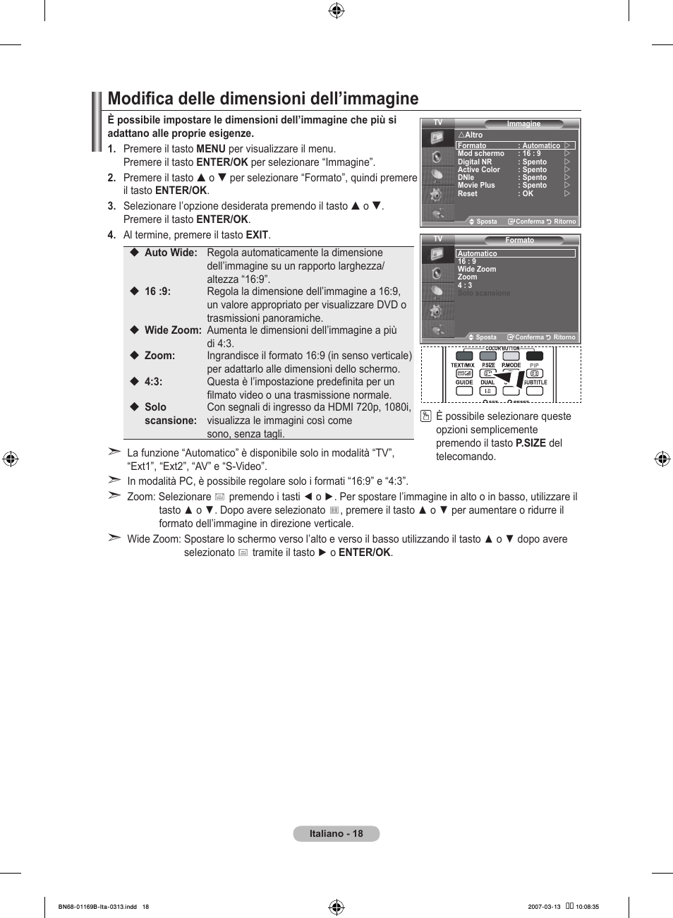 Modifica delle dimensioni dell’immagine | Samsung LE40R87BD User Manual | Page 268 / 498