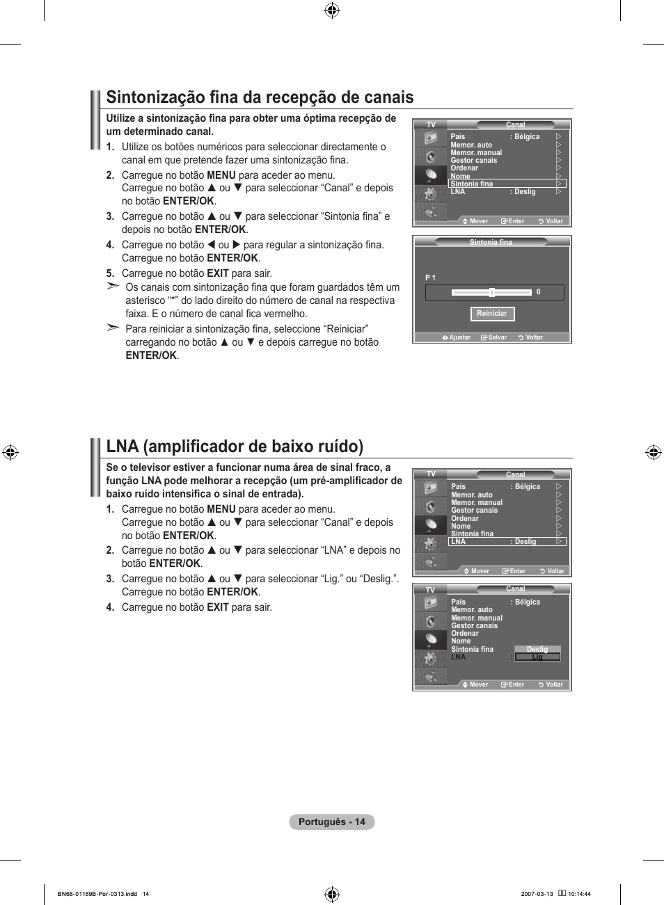 Sintonização fina da recepção de canais, Lna (amplificador de baixo ruído) | Samsung LE40R87BD User Manual | Page 388 / 498