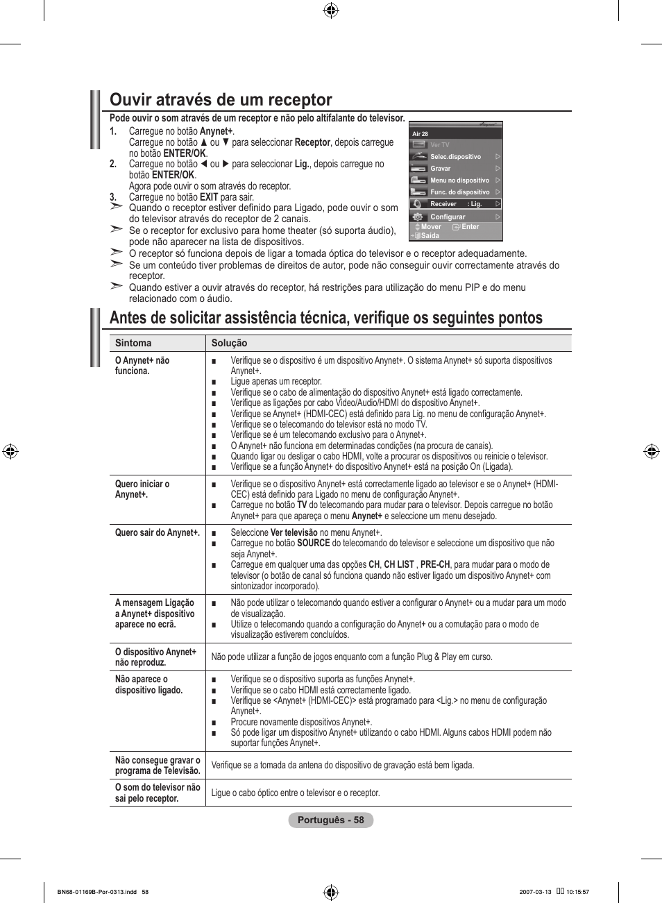 Ouvir através de um receptor | Samsung LE40R87BD User Manual | Page 432 / 498