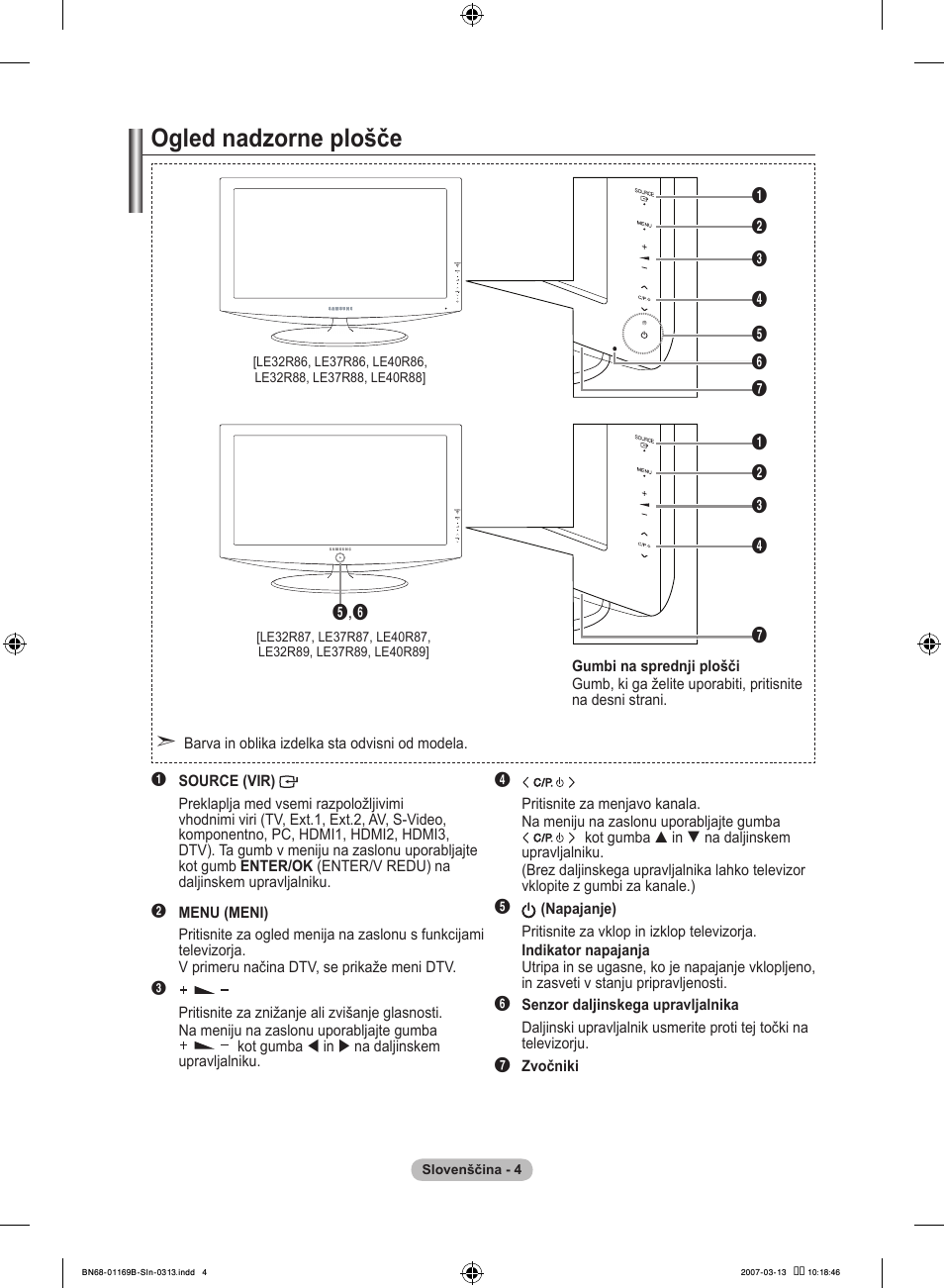 Ogled nadzorne plošče | Samsung LE40R87BD User Manual | Page 440 / 498