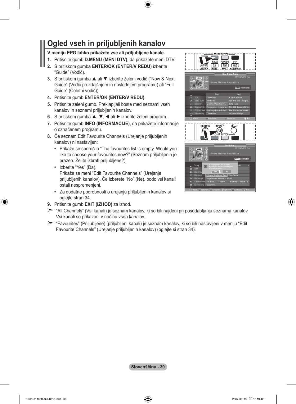 Ogled vseh in priljubljenih kanalov | Samsung LE40R87BD User Manual | Page 475 / 498