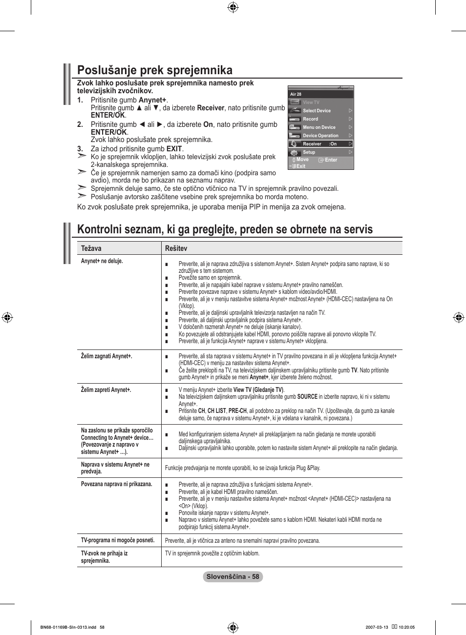 Poslušanje prek sprejemnika | Samsung LE40R87BD User Manual | Page 494 / 498