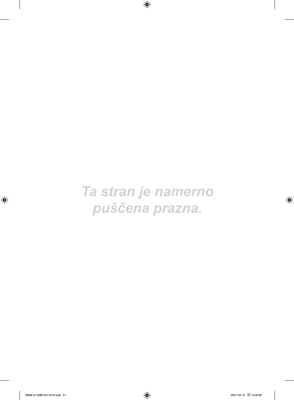 Ta stran je namerno puščena prazna | Samsung LE40R87BD User Manual | Page 497 / 498