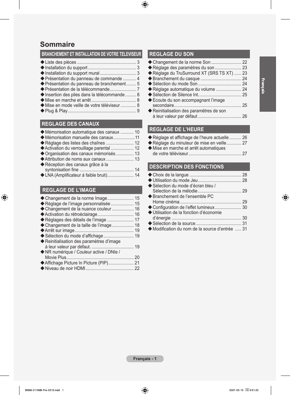 Sommaire | Samsung LE40R87BD User Manual | Page 65 / 498