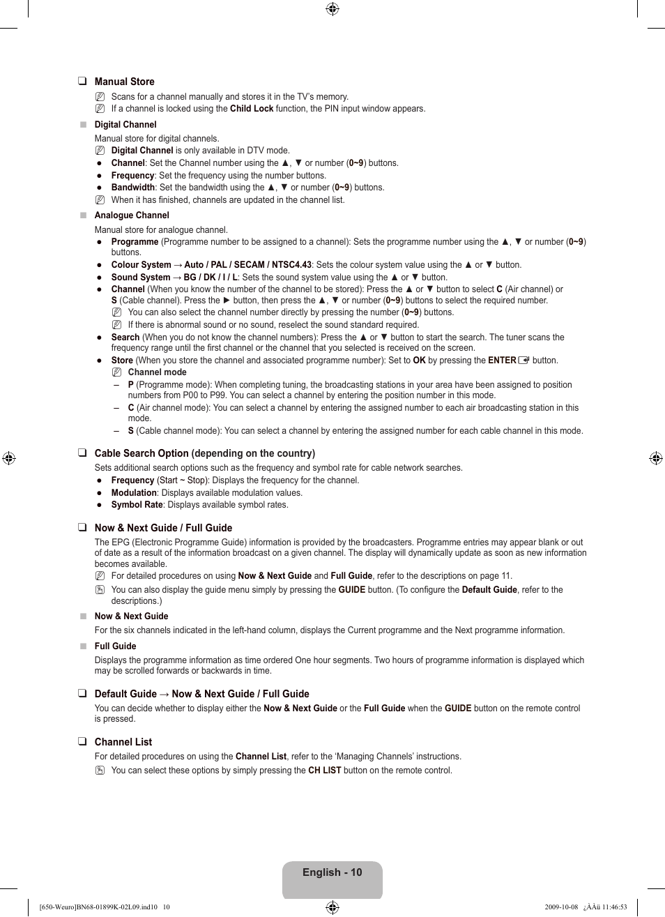 Samsung LE19B650T6W User Manual | Page 12 / 296