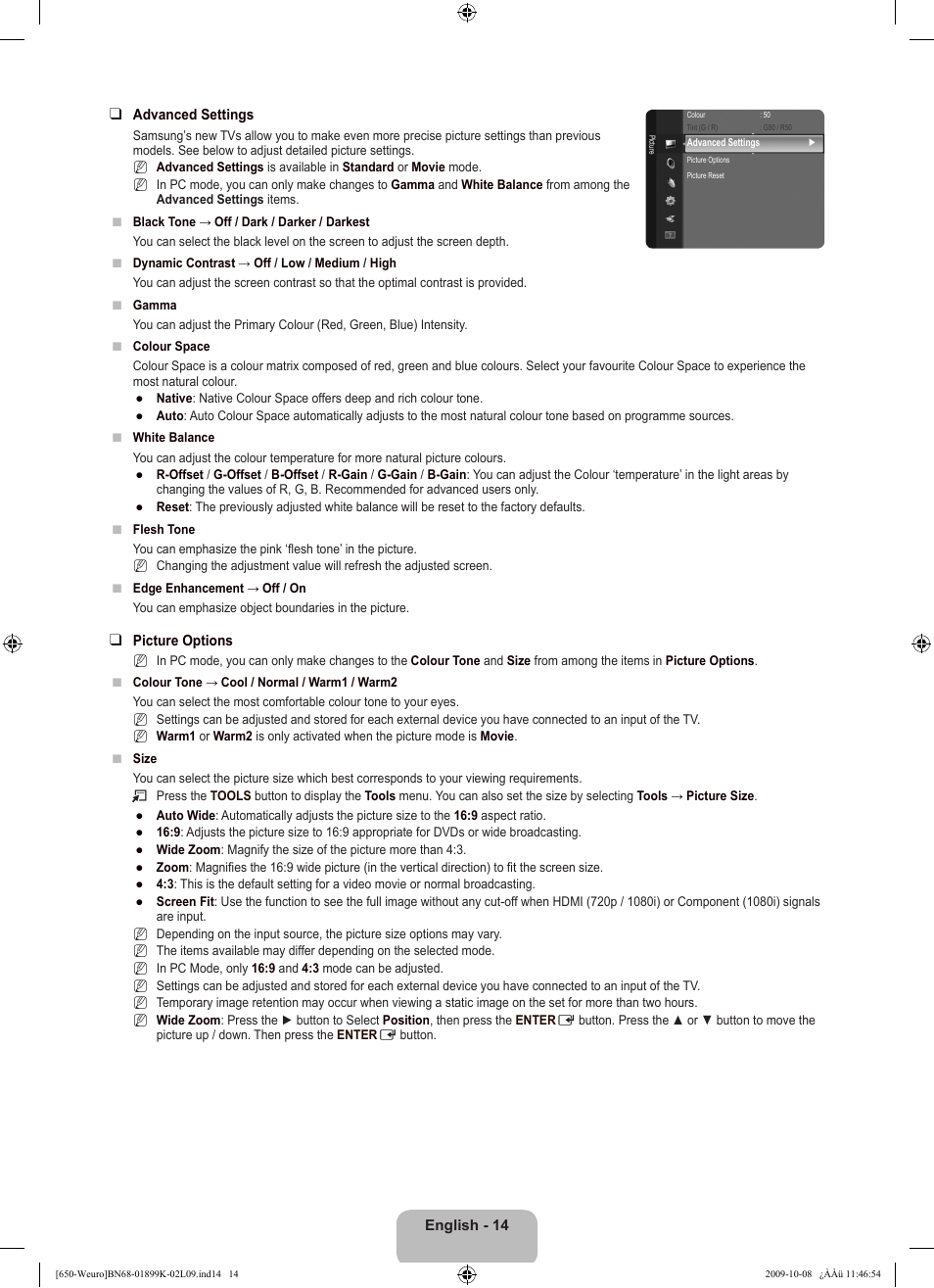 Samsung LE19B650T6W User Manual | Page 16 / 296